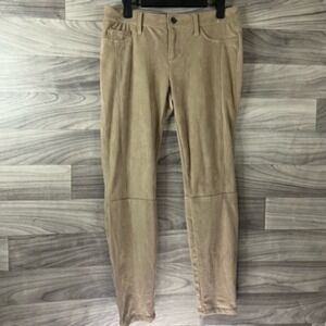 Guess Pants Womens 8/29 Beige Khaki Tan Power Skinny Low Rise Stretch Faux Suede